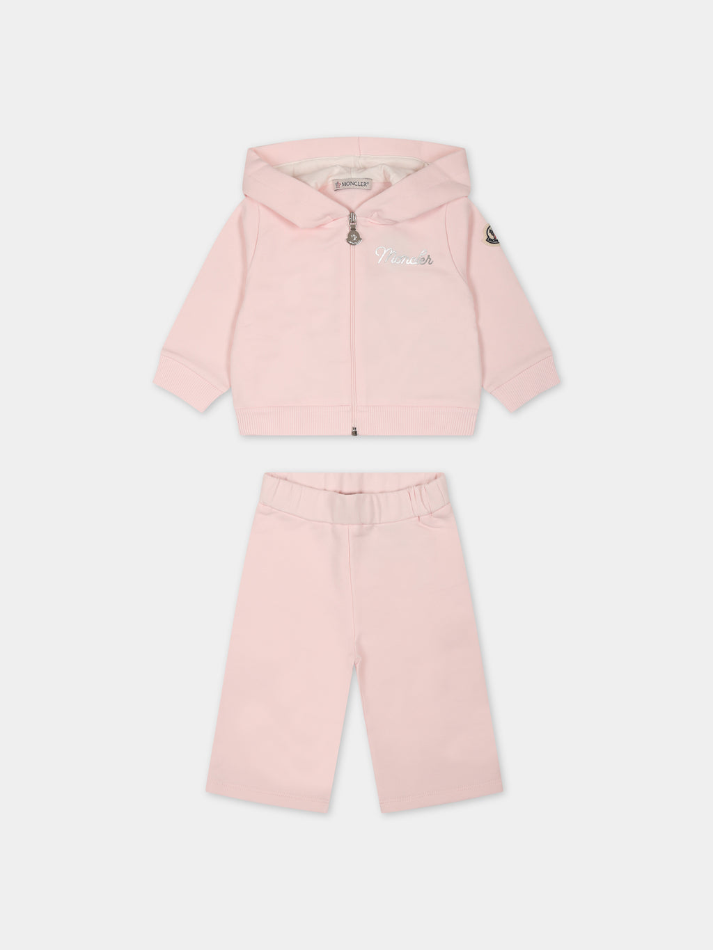 Pink suit for baby girl with logo